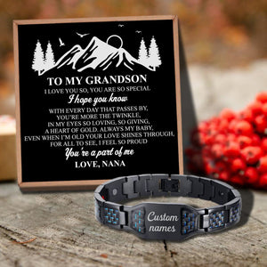 Nana To Grandson - You Are A Part Of Me Customized Name Bracelet