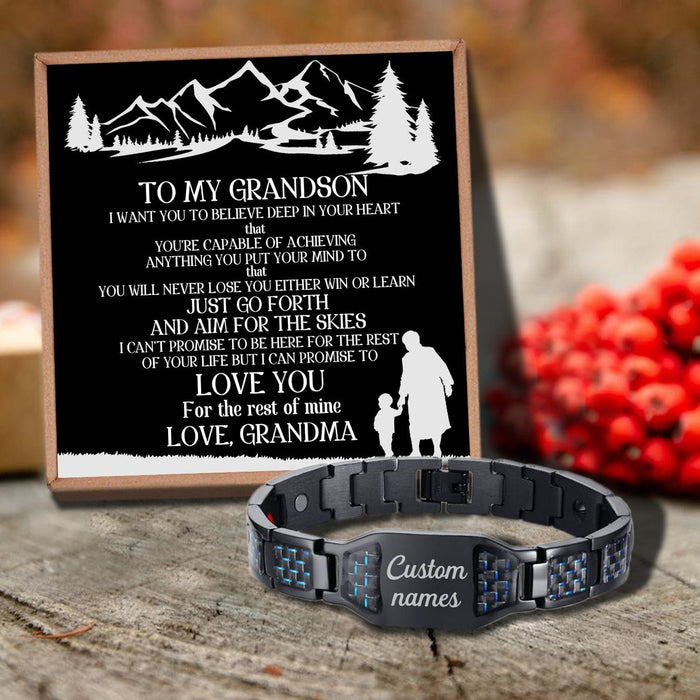 Grandma To Grandson - I Love You For The Rest Of Mine Customized Name Bracelet