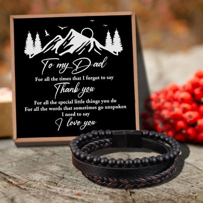 To My Dad - I Love You Black Beaded Bracelets For Men