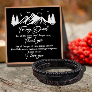 To My Dad - I Love You Black Beaded Bracelets For Men