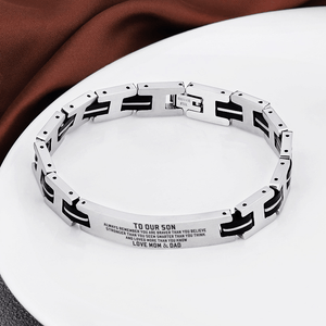 To Our Son - You Are Loved More Engraved Men's Bracelet