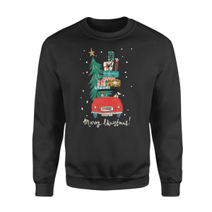 The car bring a tree and gift for christmas funny sweatshirt gifts christmas ugly sweater for men and women