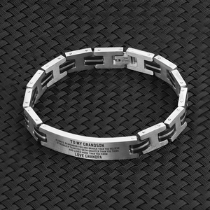 Grandpa To Grandson - You Are Loved More Engraved Men's Bracelet