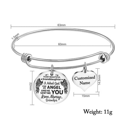 Grandpa To Granddaughter - Love Always Customized Name Bracelet