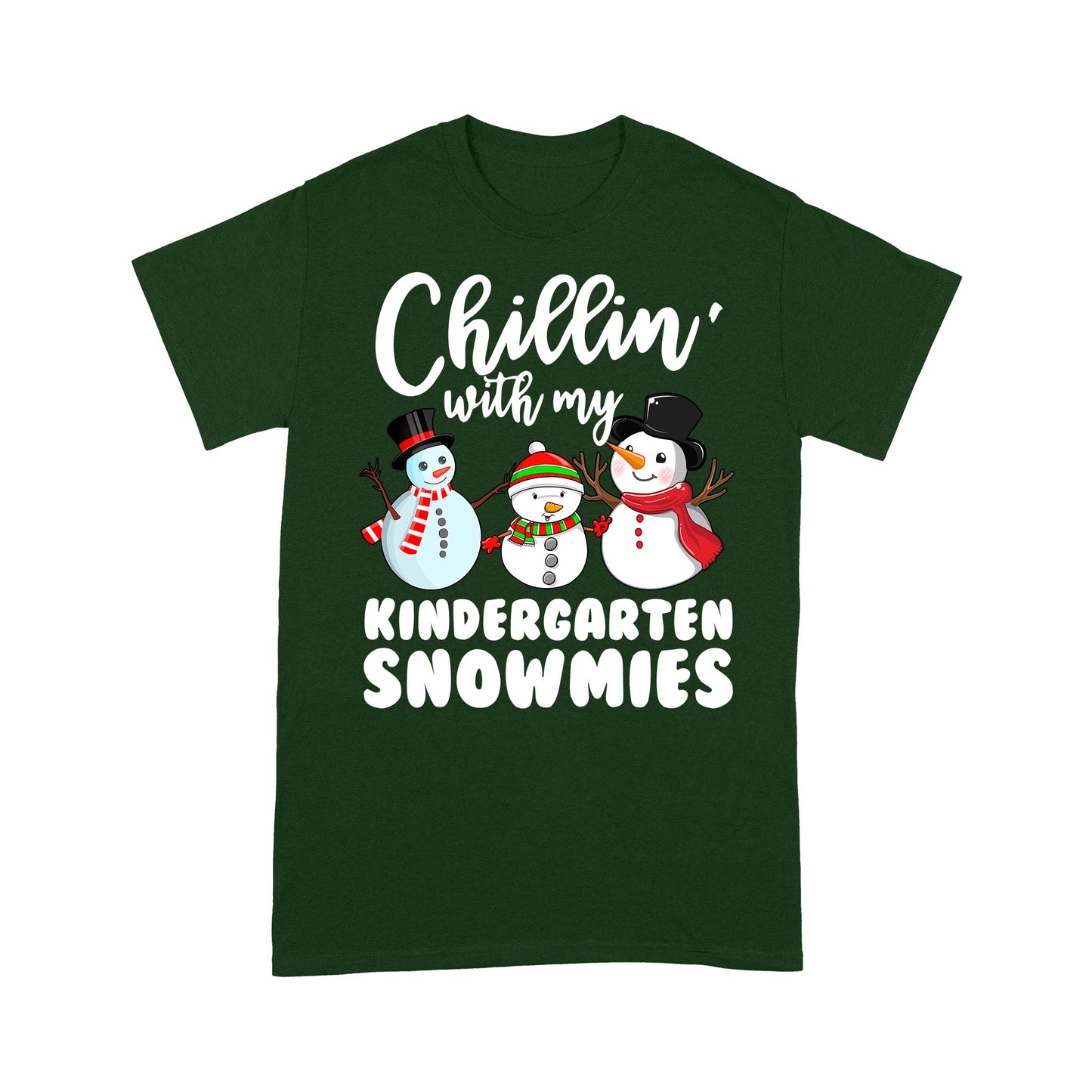 Chillin' With My Kindergarten Snowmies Lustiges Weihnachts-T-Shirt, Geschenk für Weihnachten