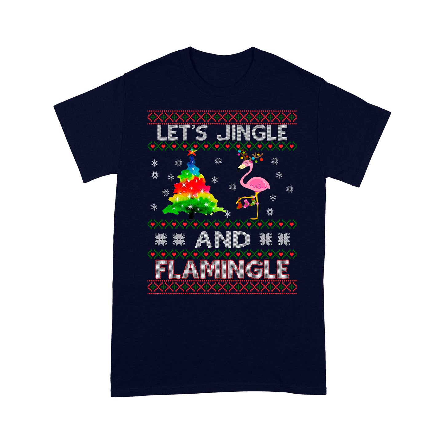 Lassen Sie uns Jingle und Flamingle lustige Weihnachten Flamingo T-Shirt Geschenk für Weihnachten