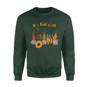 Three Gnomes happy it's fall y'all - funny sweatshirt gifts christmas ugly sweater for men and women