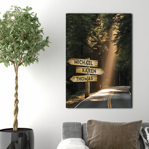 Street Signs in the jungle Canvas, Personalized Canvas