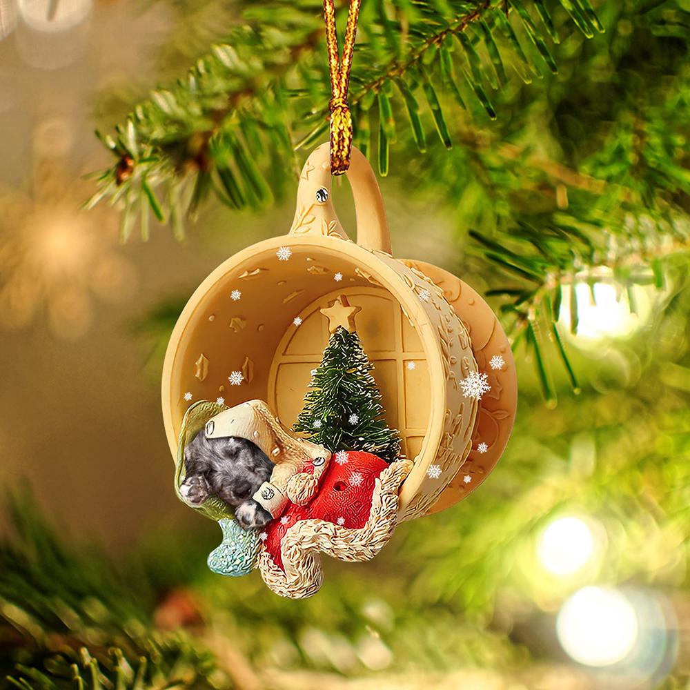 Godmerch Irish Wolfhound Sleeping In A Tiny Cup Christmas Holiday-Two Sided Ornament - Best gifts your whole family