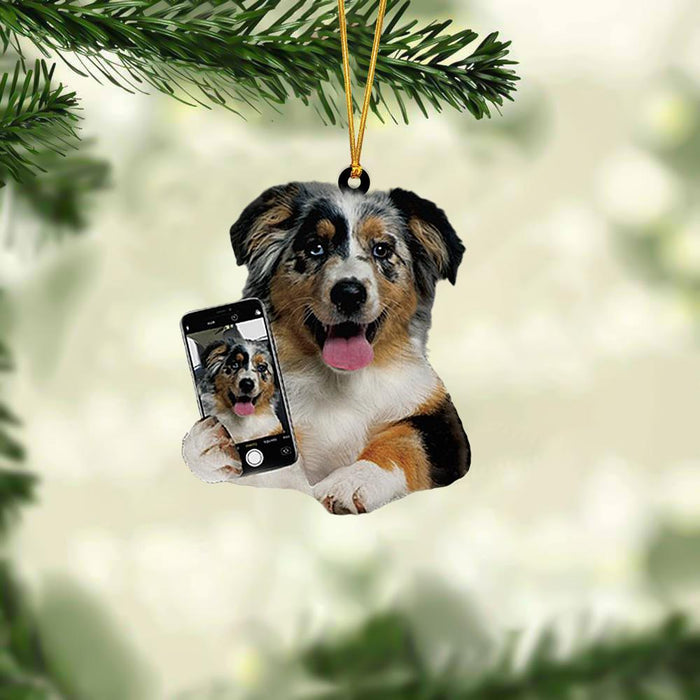 Australian Shepherd Do You Like My Selfie Hanging Ornament Funny Dog Christmas Ornament - Best gifts your whole family