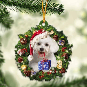 Maltese And Christmas Gift For Her Gift For Him Gift For Maltese Lover Ornament - Best gifts your whole family