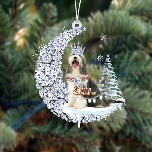 Bearded Collie Diamond Moon Merry Christmas Ornament Christmas Gift For Dog Lover - Best gifts your whole family