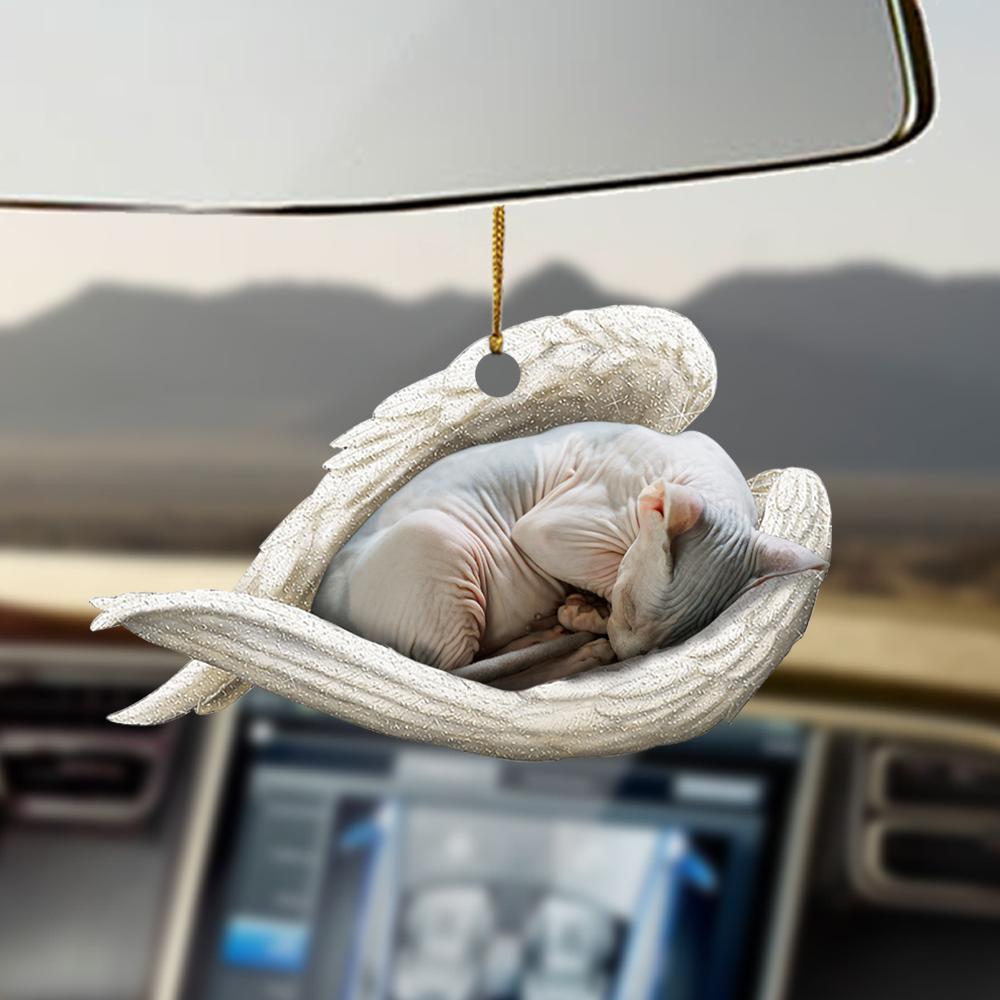 Sphynx Cat Sleeping Angel Sphynx Cat Lovers Cat Moms Ornament - Best gifts your whole family
