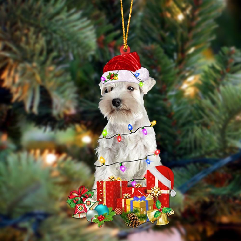 WHITE Miniature Schnauzer 5-Dog Be Christmas Tree Hanging Ornament - Best gifts your whole family