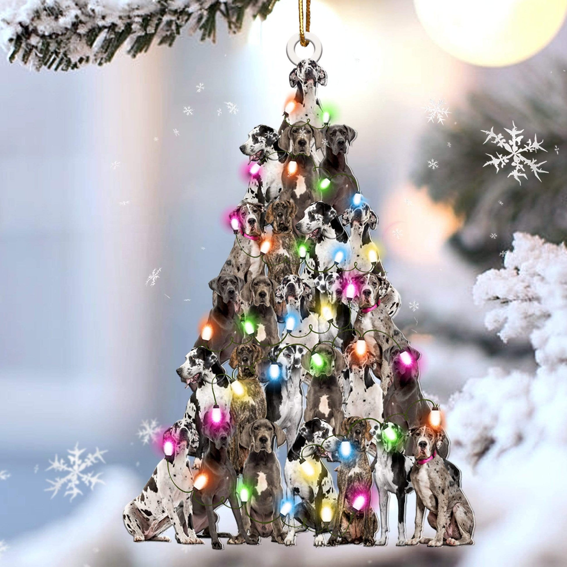 Great Dane Lovely Tree Gift For Great Dane Lover Gift For Dog Lover Ornament - Best gifts your whole family