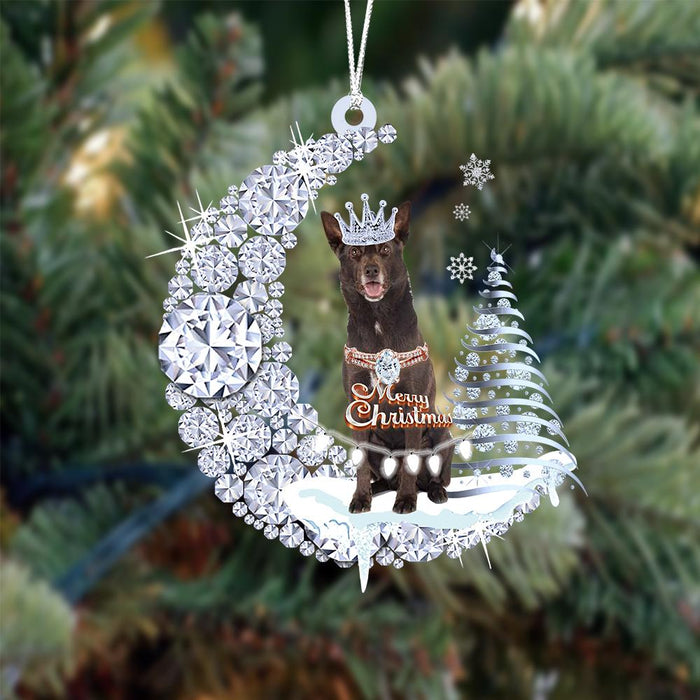 Australian Kelpie Diamond Moon Merry Christmas Ornament Dog Ornaments - Best gifts your whole family