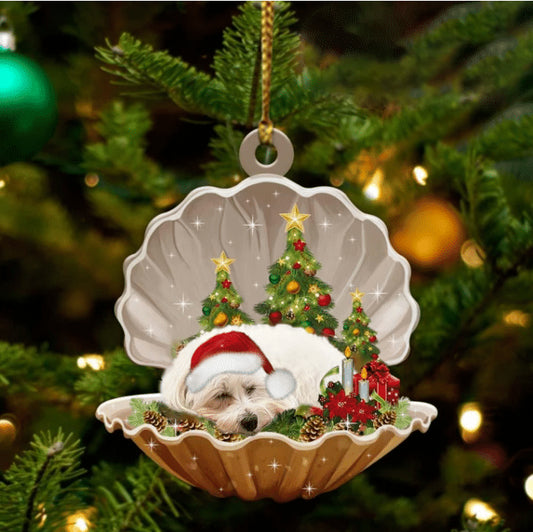 Cute Maltese Sleeping in Pearl Dog Christmas Ornament Flat Acrylic Gift - Best gifts your whole family