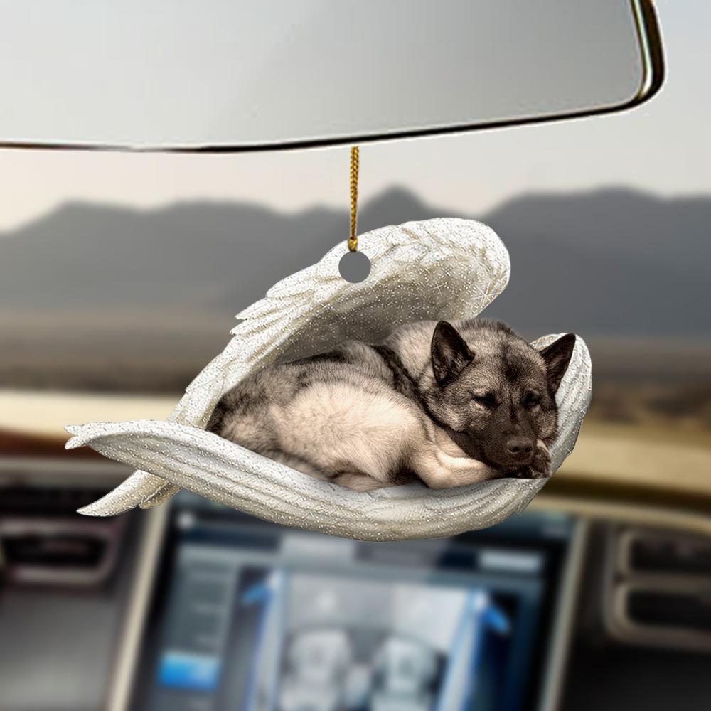 Norwegian Elkhound Sleeping Angel Norwegian Elkhound Lovers Dog Moms Ornament - Best gifts your whole family