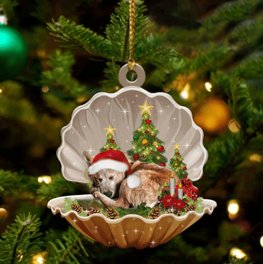 Cute Heeler Sleeping in Pearl Dog Christmas Ornament Flat Acrylic - Best gifts your whole family