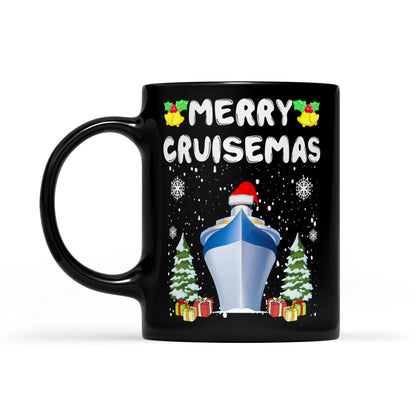 Lustiges passendes Familiengruppengeschenk „Merry Cruisemas“, schwarze Tasse, Geschenk für Weihnachten