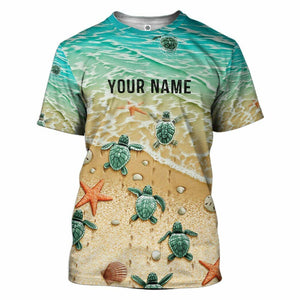 3D Sea Turtle Custom Name Tshirt Hoodie Apparel