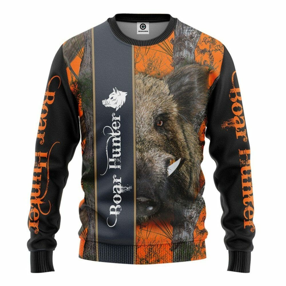3D Wildschweinjäger Custom T-Shirt Hoodie Bekleidung