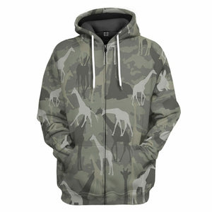 3D Giraffe Camo Custom Tshirt Hoodie Apparel