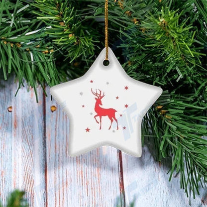 Christmas Deer Star Ornament, Christmas Gift, Christmas Decoration