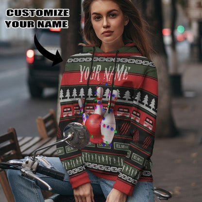 3D Custom Bowling Hässliche Weihnachten T-Shirt Hoodie Bekleidung