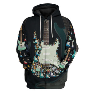 3D Electric Guitar Custom Tshirt Hoodie Apparel