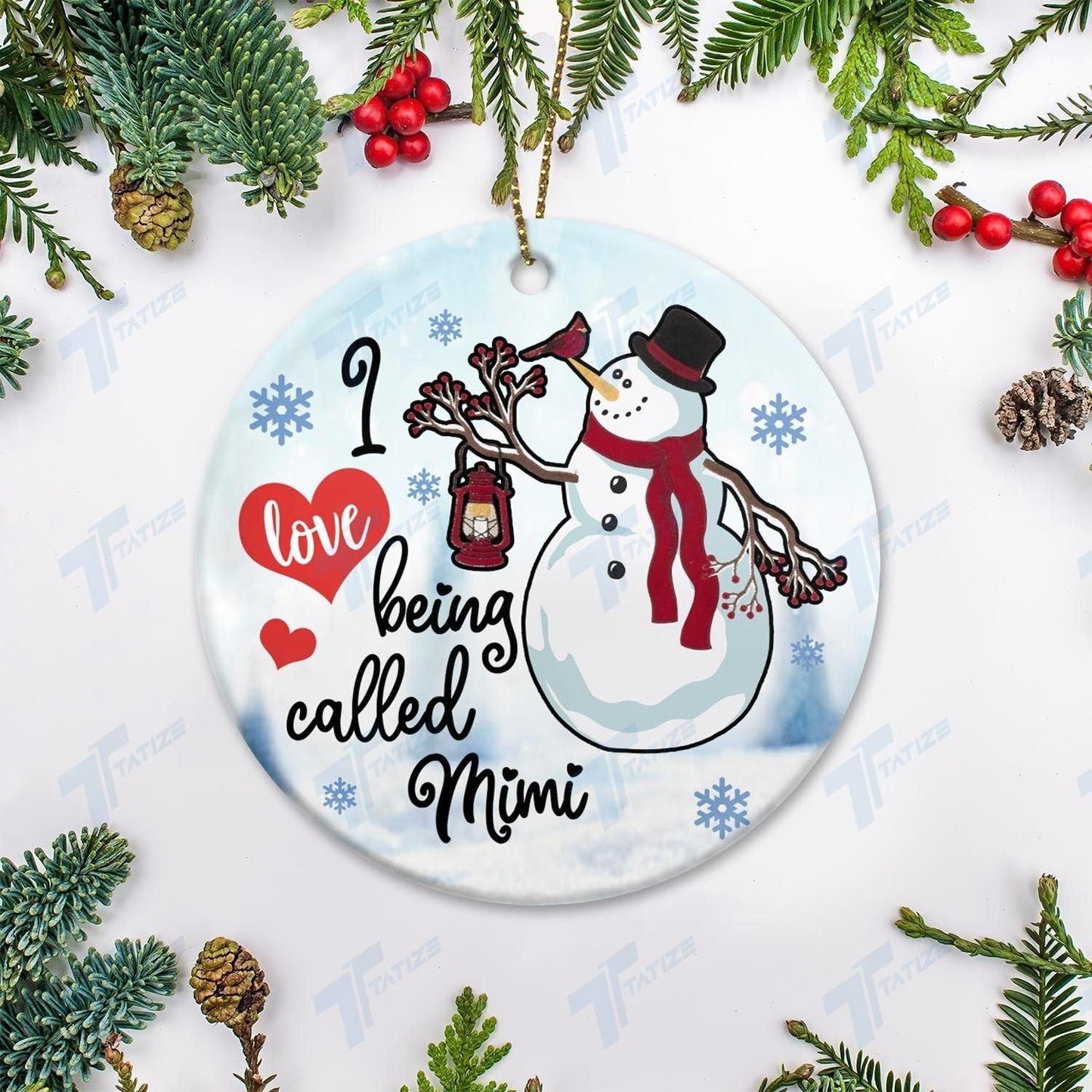 Christmas I Love Being Called Mimi Circle Ornament, Christmas Gift, Christmas Decoration