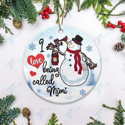 Christmas I Love Being Called Mimi Circle Ornament, Christmas Gift, Christmas Decoration