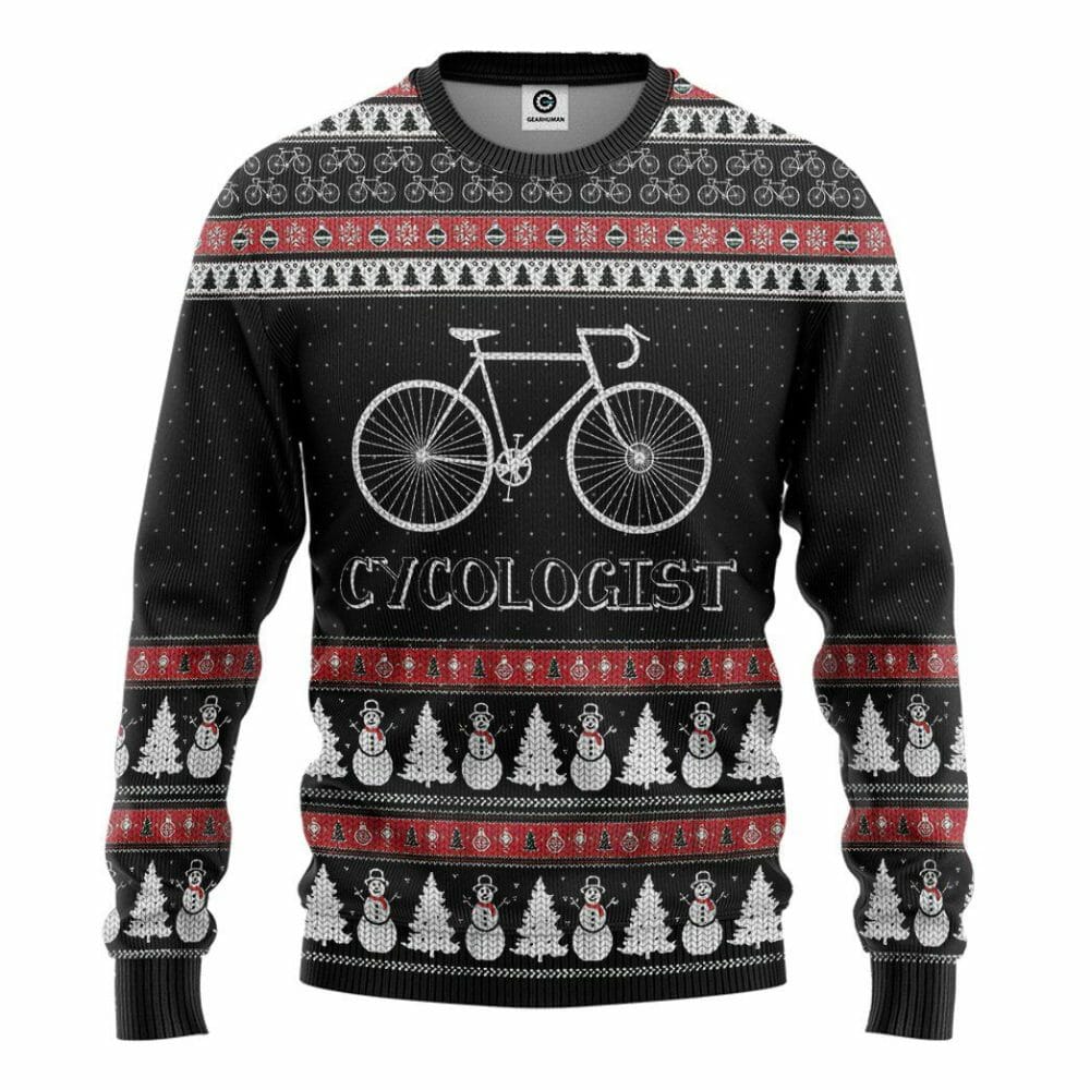 3D Hässlicher Weihnachts-Cycologist-Hoodie mit Aufschrift „Cycologist“