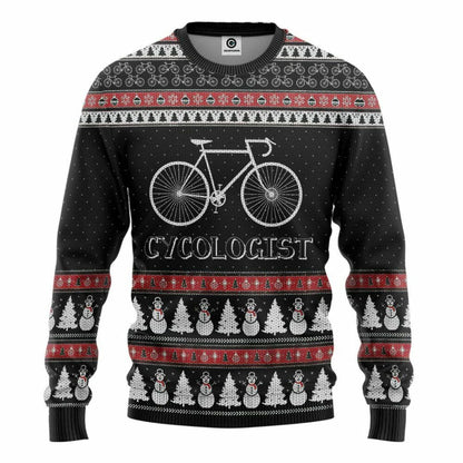 3D Hässlicher Weihnachts-Cycologist-Hoodie mit Aufschrift „Cycologist“