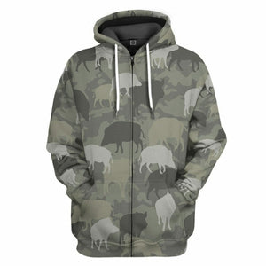 3D Boar Camo Custom Tshirt Hoodie Apparel