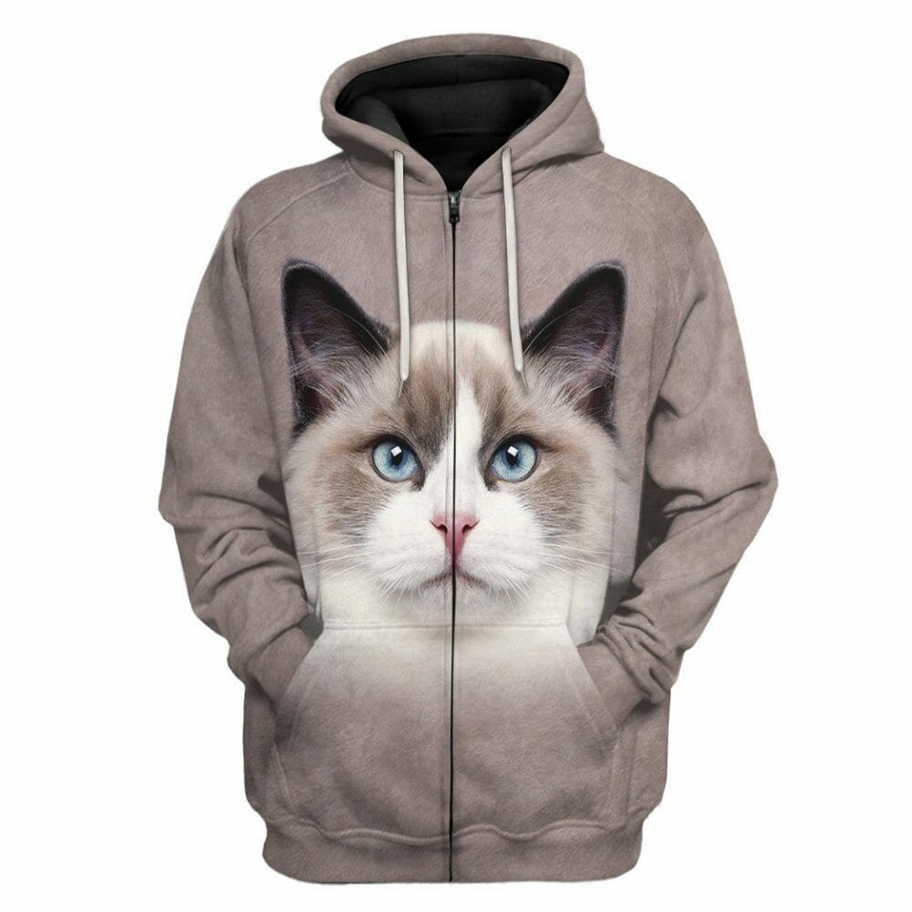 3D Ragdoll Cat Tshirt Hoodie Apparel