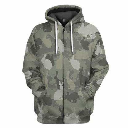 3D Rabbit Camo Custom Tshirt Hoodie Apparel