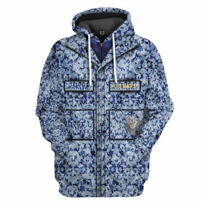 3D US Navy Uniform Tshirt Hoodie Apparel