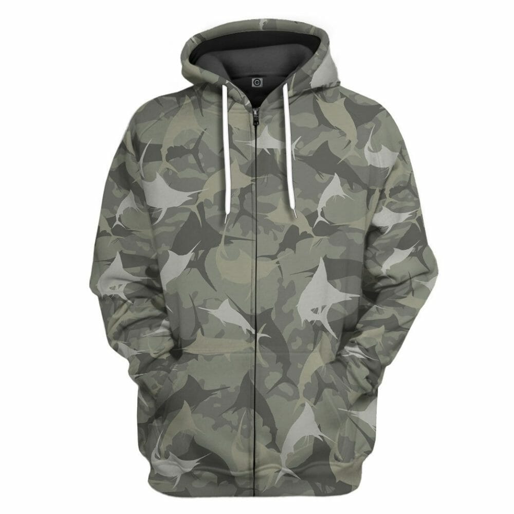 3D Marlin Camo Custom Tshirt Hoodie Apparel