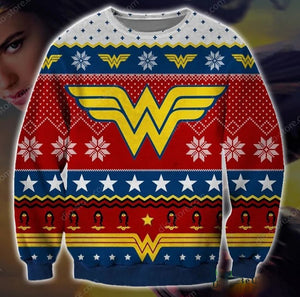 Wonder Woman Symbol 3D Christmas Ugly Sweater, Christmas Ugly Sweater, Christmas Gift, Gift Christmas 2024