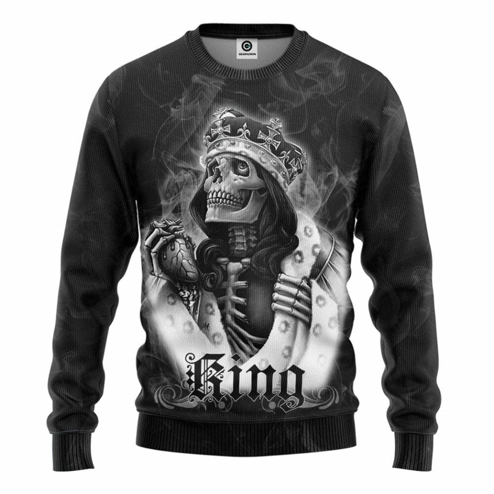 3D Skull Her King Custom Tshirt Hoodie Apparel