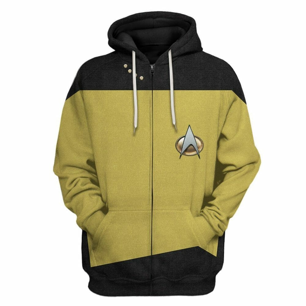 3D Star Trek The Next Generation 1987 1994 Yellow Custom Tshirt Hoodie Apparel