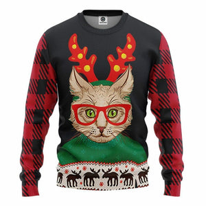 3D Christmas Cat Custom Tshirt Hoodie Apparel