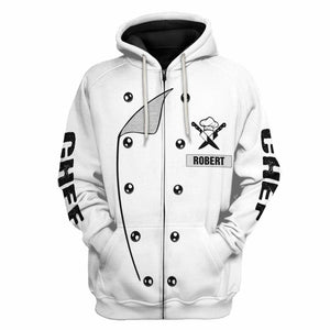 3D Chef Uniform Custom Name Tshirt Hoodie Apparel