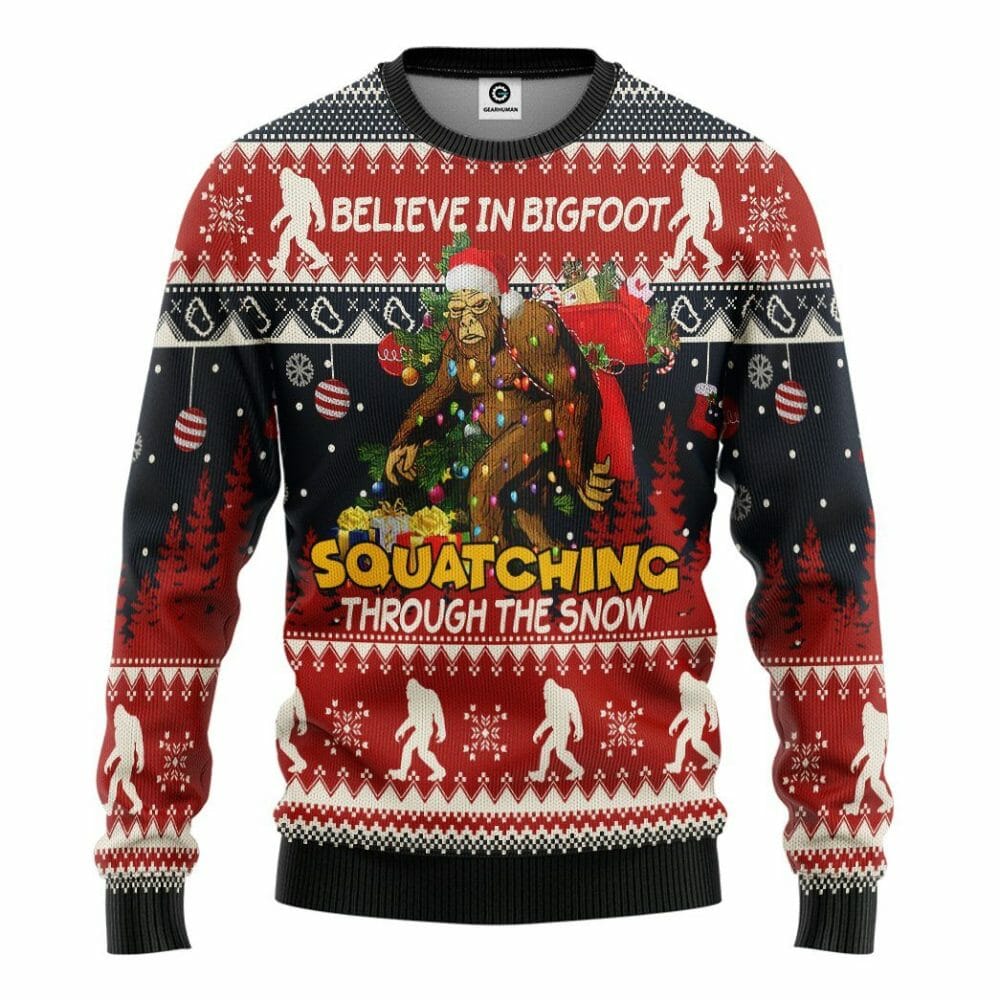 3D Bigfoot Ugly Sweater