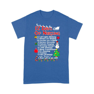 12 Days of Nursing Nursemas Tee Funny Christmas T-shirt