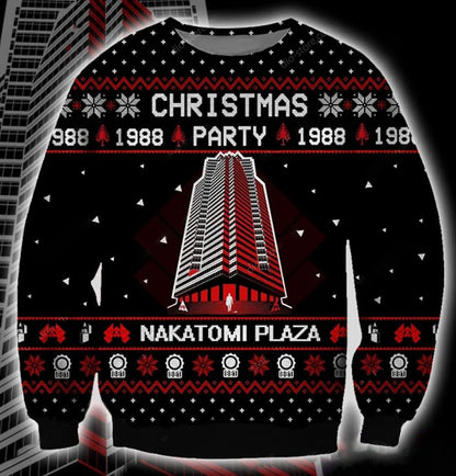 Nakatomi Plaza Logo 3D Christmas Ugly Sweater, Christmas Ugly Sweater, Christmas Gift, Gift Christmas 2024