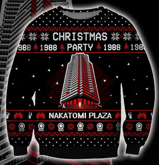 Nakatomi Plaza Logo 3D Christmas Ugly Sweater, Christmas Ugly Sweater, Christmas Gift, Gift Christmas 2024