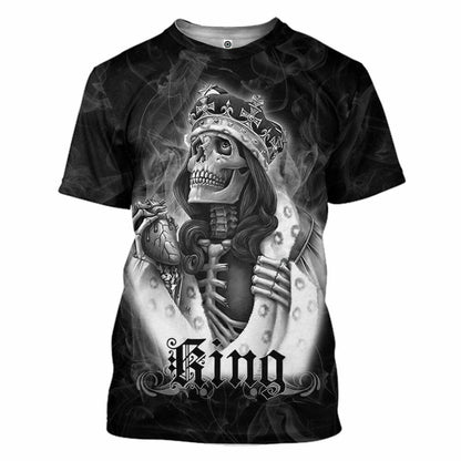 3D Skull Her King Custom Tshirt Hoodie Apparel