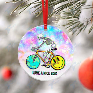 1943 Hoffman Bicycle Day Skull Ornament, Christmas Ornament Gift, Christmas Gift, Christmas Decoration